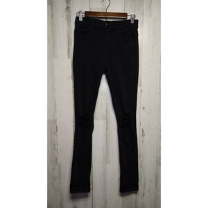 Express Womens Skinny Leg High Rise Legging Black Stretch Denim Size 0